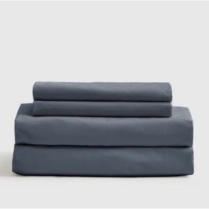QUINCE Classic Organic Percale Sheet Set Full Nightfall 4522